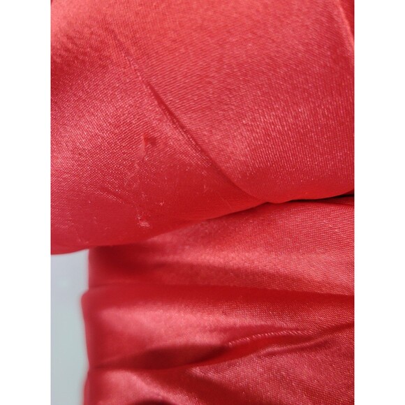 Red One Shoulder Chiffon Satin Trim Fit & Flare Wedding Prom Dress Size 2 - Picture 4 of 12